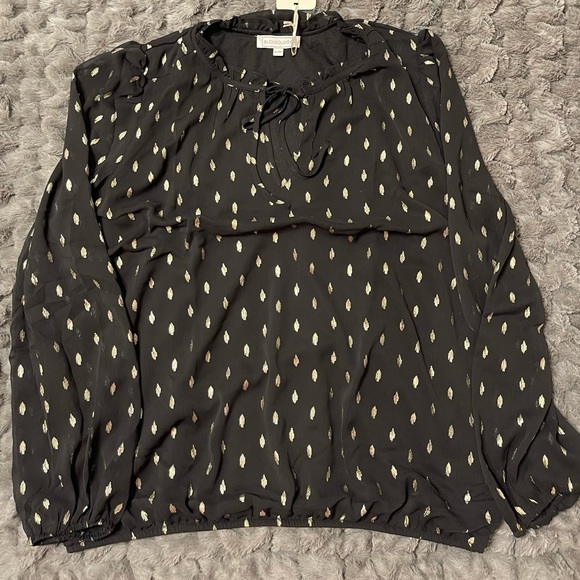 Blousology blouse in black and gold. Size L. - Picture 4 of 6